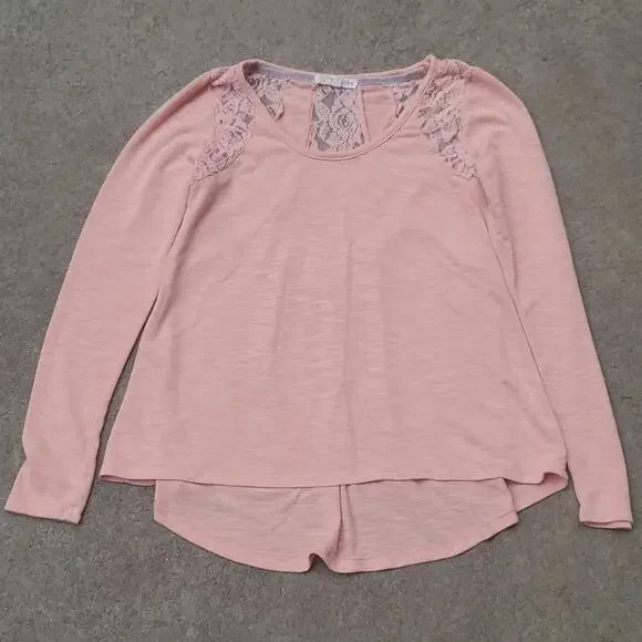 Rewind lace trim high low top pink medium - Picture 1 of 4